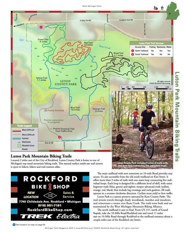 Michigan Trails Magazine Trail Map