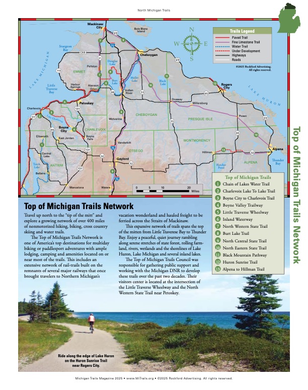 Michigan Trails Magazine Trail Map