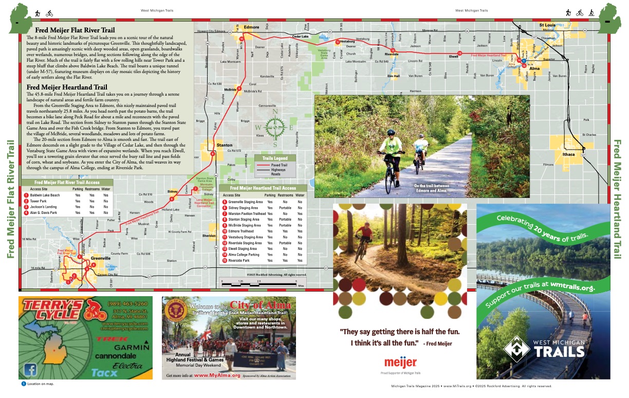Michigan Trails Magazine Trail Map