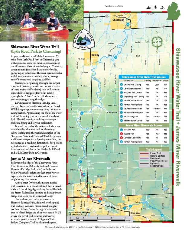 Michigan Trails Magazine Trail Map